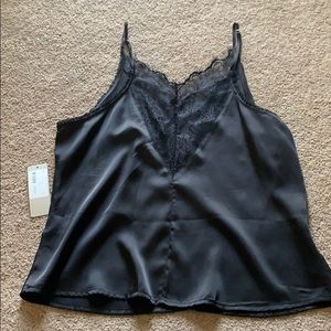 NWT Addie black silk lace cami size large